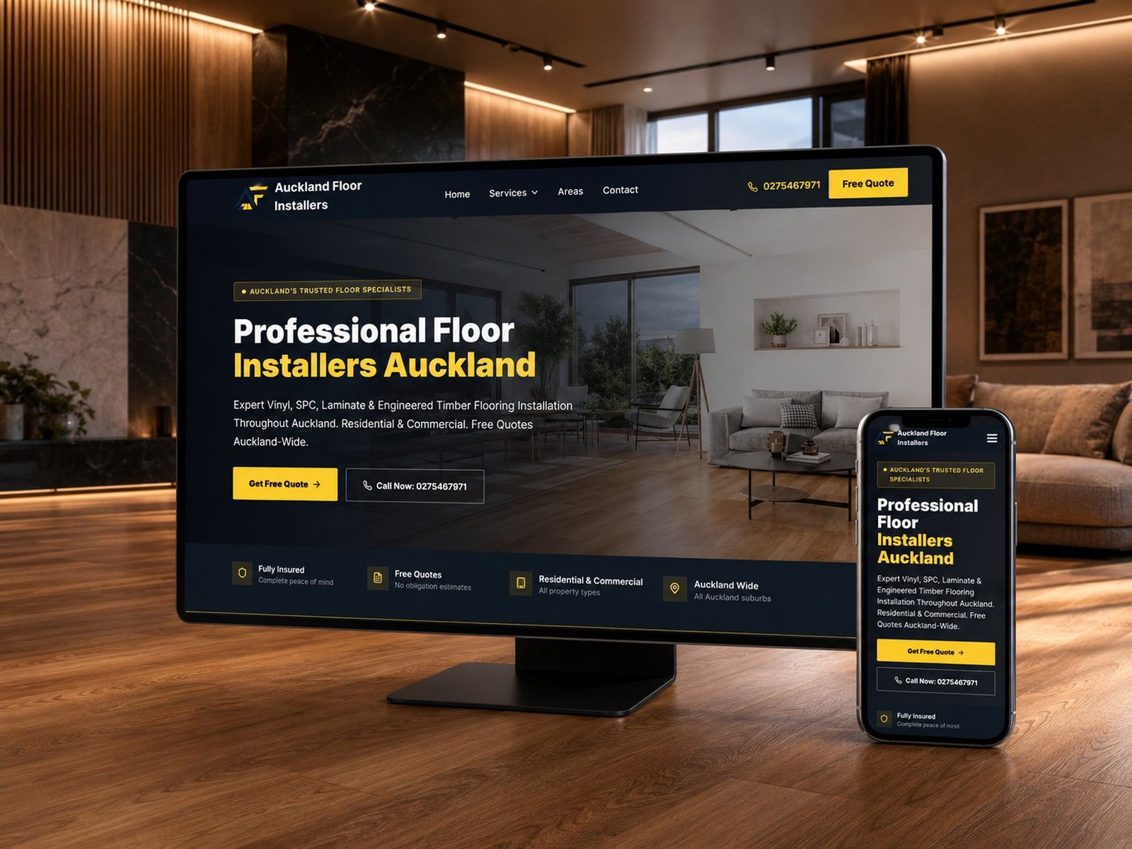 Auckland Floor Installers website, built by Kiweb